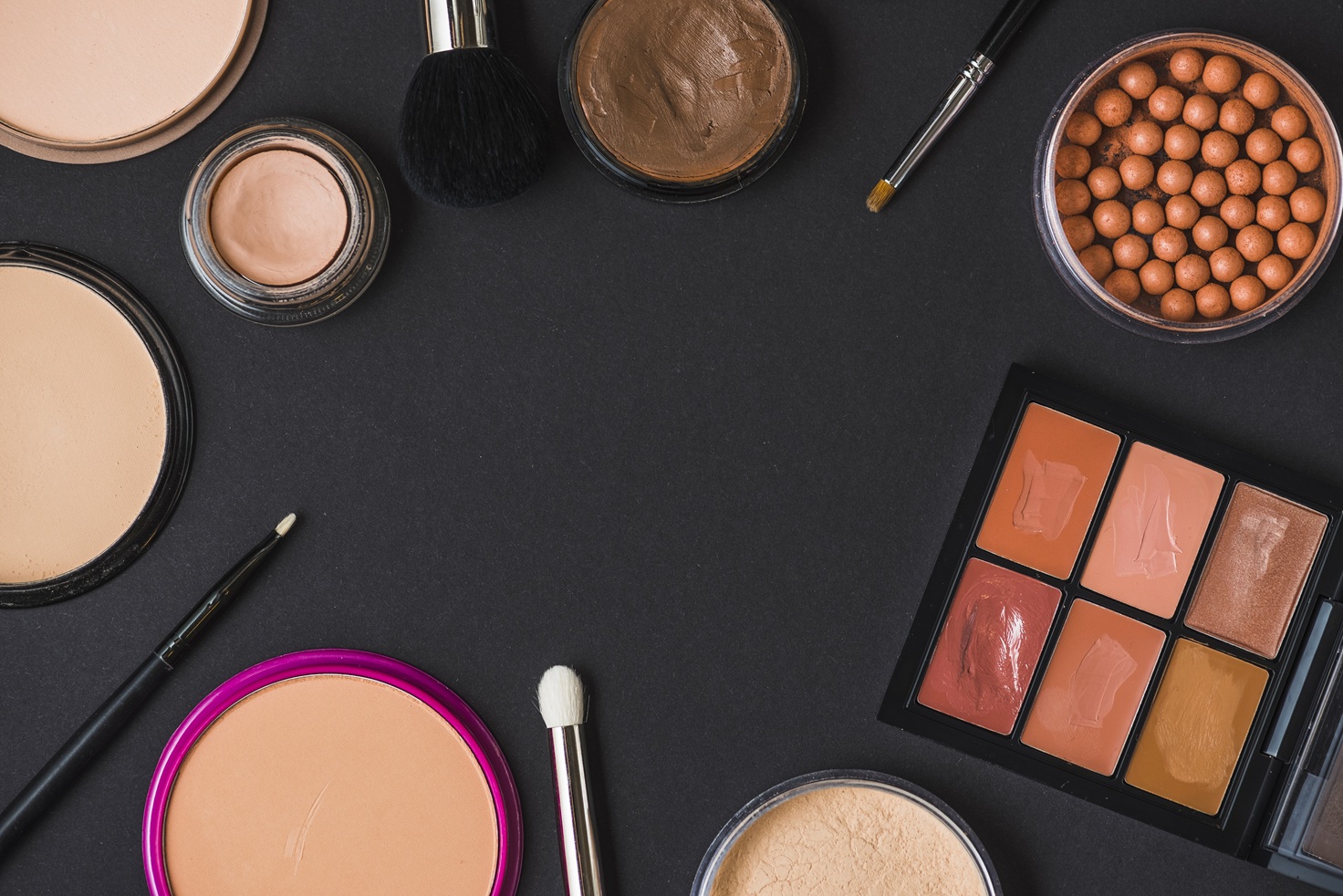 Cosmetics flatlay background